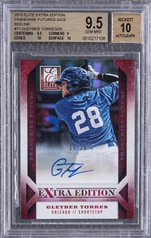 2013 Elite Extra Edition "Franchise Future Sigs" Red Ink #71 Gleyber Torres Signed Rookie Card (#20/25) – BGS 9.5 GEM MINT/BGS 10
